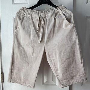 Women's Cream Drawstring Shorts